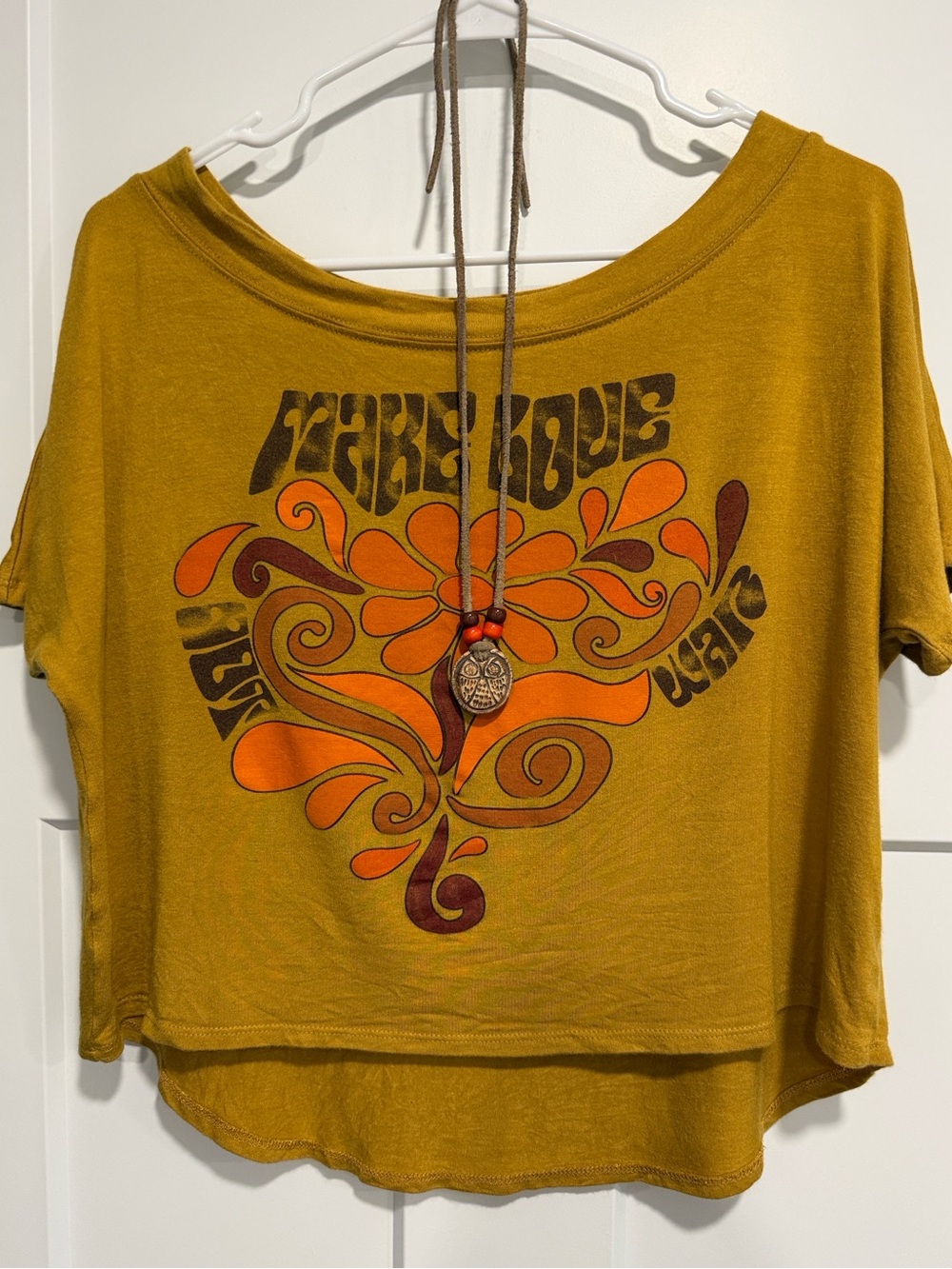 Life Clothing Co Take Love With You Graphic Top Small Boho Retro Hippie Festival
